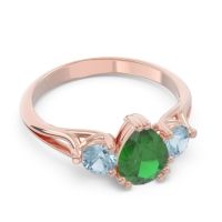 Three Stone Pear Shape Baspa Ring