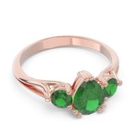 Three Stone Pear Shape Baspa Ring