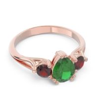 Three Stone Pear Shape Baspa Ring