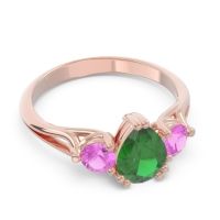 Three Stone Pear Shape Baspa Ring