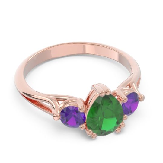 Three Stone Pear Shape Baspa Ring