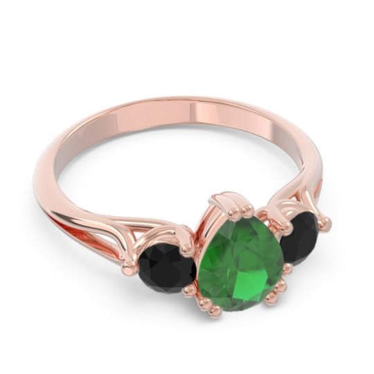 Three Stone Pear Shape Baspa Ring