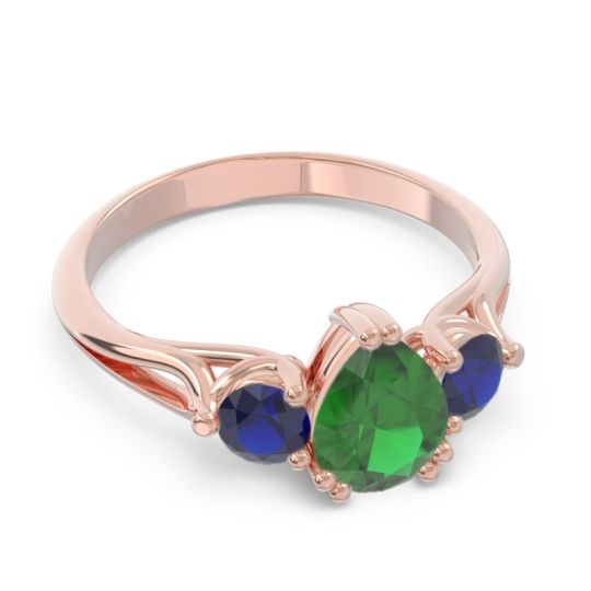 Three Stone Pear Shape Baspa Ring