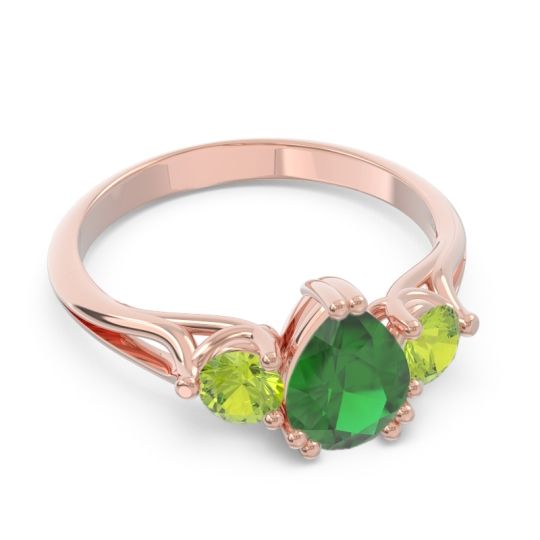 Three Stone Pear Shape Baspa Ring