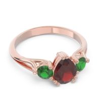 Three Stone Pear Shape Baspa Ring