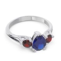 Three Stone Pear Shape Baspa Ring
