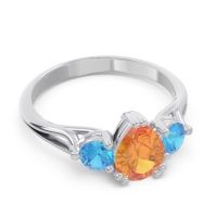 Three Stone Pear Shape Baspa Ring