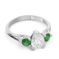 Three Stone Pear Shape Baspa Ring