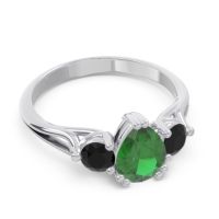 Three Stone Pear Shape Baspa Ring