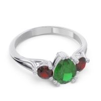 Three Stone Pear Shape Baspa Ring