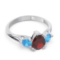 Three Stone Pear Shape Baspa Ring