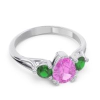 Three Stone Pear Shape Baspa Ring
