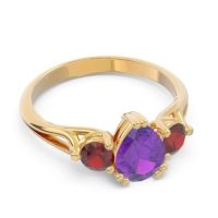 Three Stone Pear Shape Baspa Ring