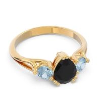 Three Stone Pear Shape Baspa Ring