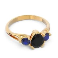 Three Stone Pear Shape Baspa Ring