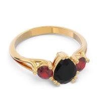 Three Stone Pear Shape Baspa Ring