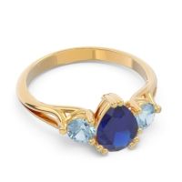 Three Stone Pear Shape Baspa Ring