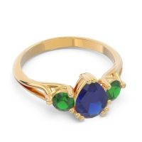 Three Stone Pear Shape Baspa Ring