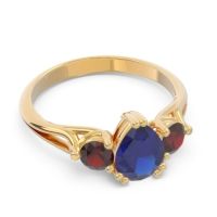 Three Stone Pear Shape Baspa Ring