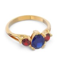 Three Stone Pear Shape Baspa Ring