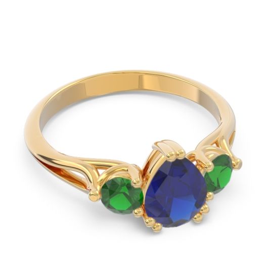 Three Stone Pear Shape Baspa Ring