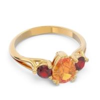 Three Stone Pear Shape Baspa Ring
