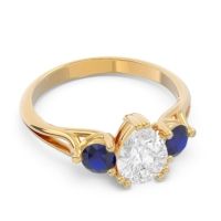Three Stone Pear Shape Baspa Ring