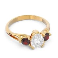 Three Stone Pear Shape Baspa Ring