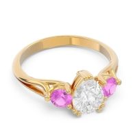 Three Stone Pear Shape Baspa Ring
