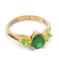 Three Stone Pear Shape Baspa Ring