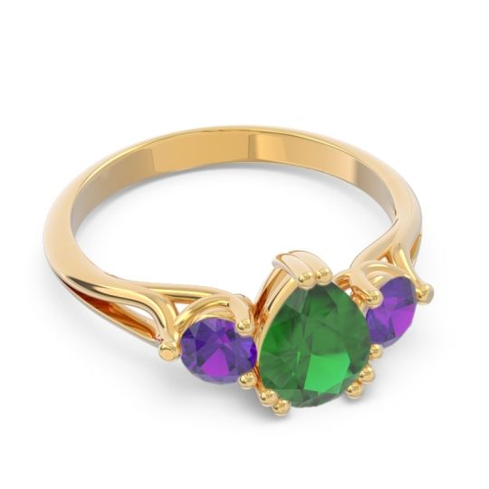 Three Stone Pear Shape Baspa Ring