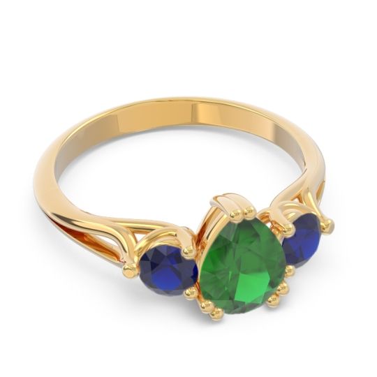 Three Stone Pear Shape Baspa Ring