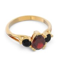 Three Stone Pear Shape Baspa Ring