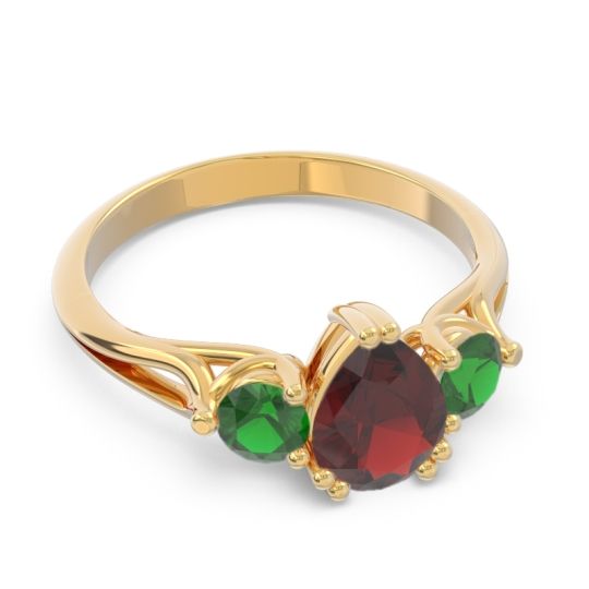 Three Stone Pear Shape Baspa Ring