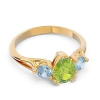 Three Stone Pear Shape Baspa Ring