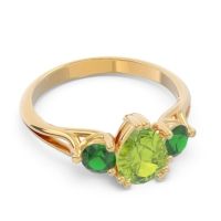Three Stone Pear Shape Baspa Ring
