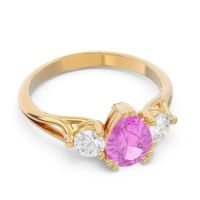 Three Stone Pear Shape Baspa Ring