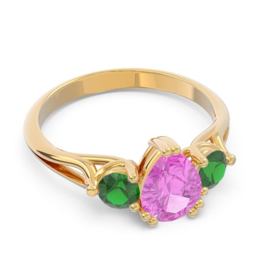 Three Stone Pear Shape Baspa Ring