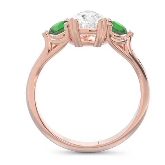 Three Stone Pear Shape Baspa Ring