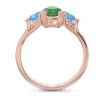 Three Stone Pear Shape Baspa Ring