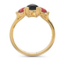 Three Stone Pear Shape Baspa Ring