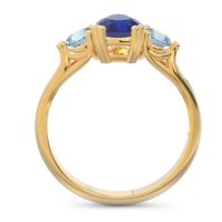 Three Stone Pear Shape Baspa Ring