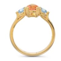 Three Stone Pear Shape Baspa Ring