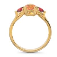 Three Stone Pear Shape Baspa Ring