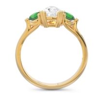 Three Stone Pear Shape Baspa Ring