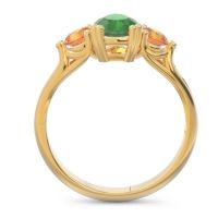 Three Stone Pear Shape Baspa Ring
