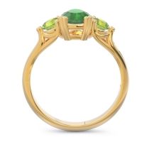 Three Stone Pear Shape Baspa Ring