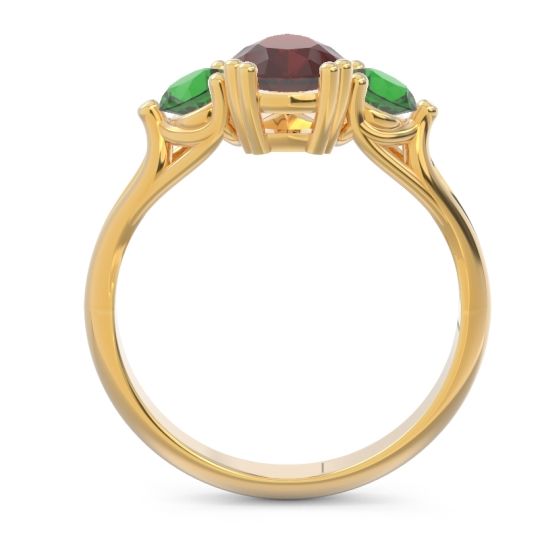 Three Stone Pear Shape Baspa Ring