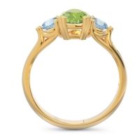 Three Stone Pear Shape Baspa Ring