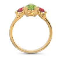 Three Stone Pear Shape Baspa Ring